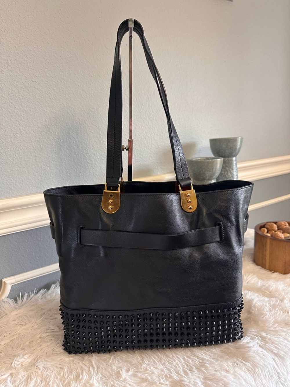 Christian Louboutin Black Tote with Gold Accents - Picture 2 of 16